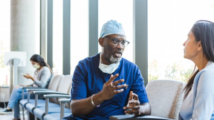 Doctor explaining to patient